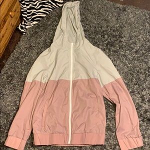 Grey and pink windbreaker